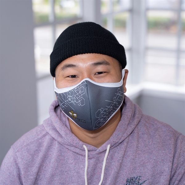 A tri-layer mask built with a center seam for breathability, nose... from ASI 61966 HPG / Best Promotions USA