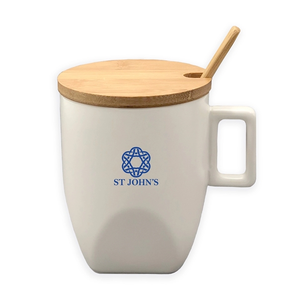 CERAMIC MUG WITH BAMBOO LID AND SPOON... from ASI 98766 Yanlee Trading Co Ltd / Delite Promotional Products