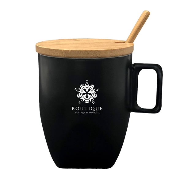 CERAMIC MUG WITH BAMBOO LID AND SPOON... from ASI 98766 Yanlee Trading Co Ltd / Delite Promotional Products