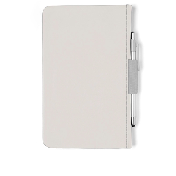 5 1/8" x 8 1/4" 80-page white notebook with ballpoint stylus... from ASI 88060 Snugz/USA Inc / Sweda®