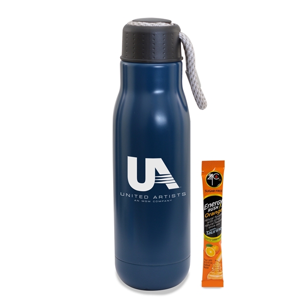 16 Oz Stainless Steel Insulated Bottle with Bungee Lid And Energy... from ASI 44900 NC Custom (CI/Lanco) / Chocolate Inn Lanco