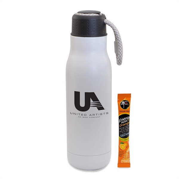 16 Oz Stainless Steel Insulated Bottle with Bungee Lid And Energy... from ASI 44900 NC Custom (CI/Lanco) / Chocolate Inn Lanco
