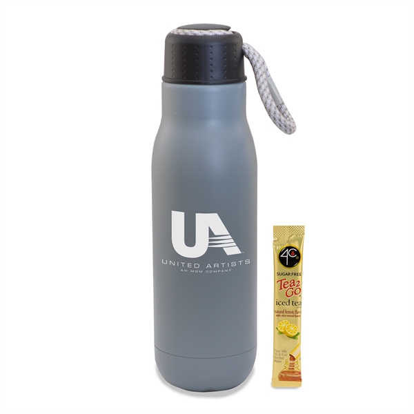 16 Oz Stainless Steel Insulated Vacuum Bottle w/Bungee Lid & Iced... from ASI 44900 NC Custom (CI/Lanco) / Chocolate Inn Lanco