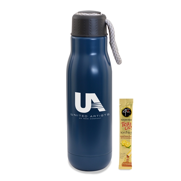 16 Oz Stainless Steel Insulated Vacuum Bottle w/Bungee Lid & Iced... from ASI 44900 NC Custom (CI/Lanco) / Chocolate Inn Lanco