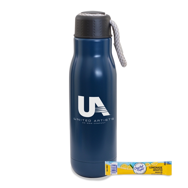 16 Oz Stainless Steel Insulated Bottle w/Bungee Lid & Lemonade Mix... from ASI 44900 NC Custom (CI/Lanco) / Chocolate Inn Lanco