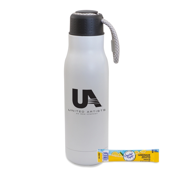 16 Oz Stainless Steel Insulated Bottle w/Bungee Lid & Lemonade Mix... from ASI 44900 NC Custom (CI/Lanco) / Chocolate Inn Lanco