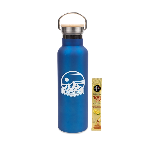 20 Oz Stainless Insulated Bottle w/Bamboo Lid & Iced Tea Mix... from ASI 44900 NC Custom (CI/Lanco) / Chocolate Inn Lanco