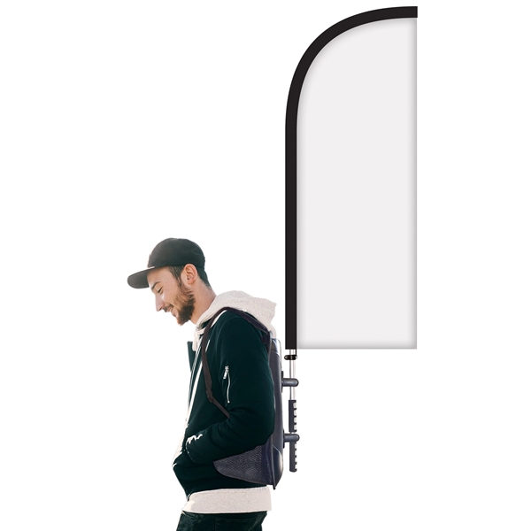 Basic double sided polyester half drop style backpack flag kit... from ASI 80228 Quinn