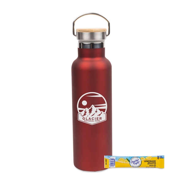 20 Oz Stainless Insulated Bottle w/Bamboo Lid & Lemonade Mix... from ASI 44900 NC Custom (CI/Lanco) / Chocolate Inn Lanco