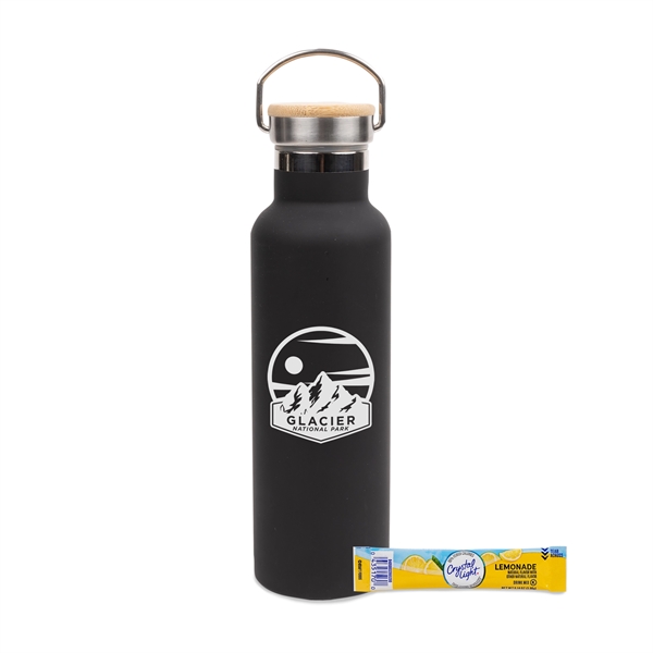 20 Oz Stainless Insulated Bottle w/Bamboo Lid & Lemonade Mix... from ASI 44900 NC Custom (CI/Lanco) / Chocolate Inn Lanco