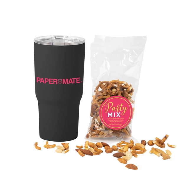 Soft Touch Tumbler With Party Mix... from ASI 44900 NC Custom (CI/Lanco) / Chocolate Inn Lanco