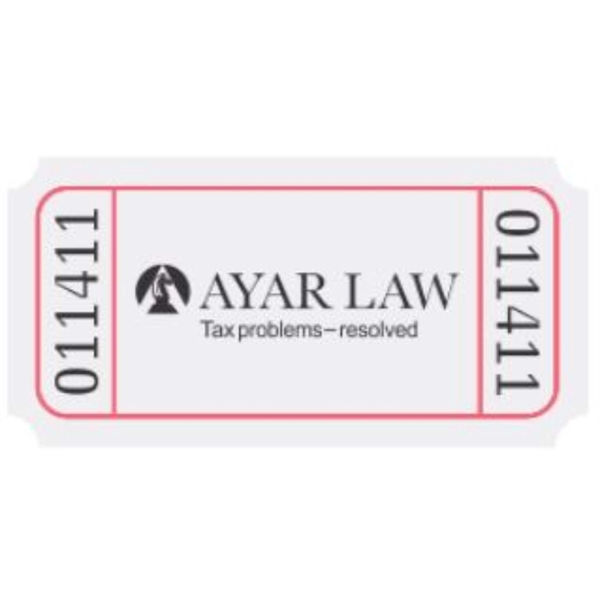 Single Raffle Tickets with Consec. numbering  with your event or... from ASI 57713 Glow Promotions / Glow Promotions