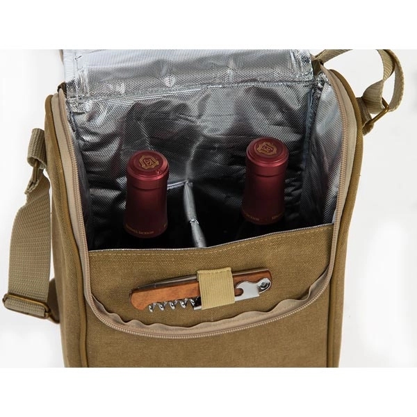 Thermal foil insulated double bottle carrier.... from ASI 88675 Picnic Plus