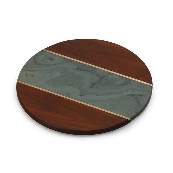 Lazy Susan with green marble & acacia wood base.... from ASI 88675 Picnic Plus