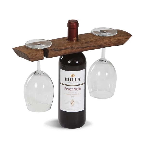 Wine Glass caddy made from a French wine barrel stave exclusively... from ASI 88675 Picnic Plus