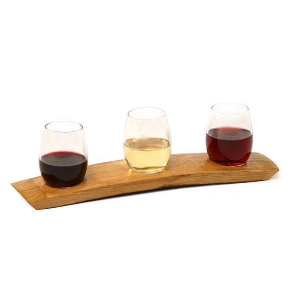 Wine Taster Flight made from a French wine barrel stave exclusively... from ASI 88675 Picnic Plus