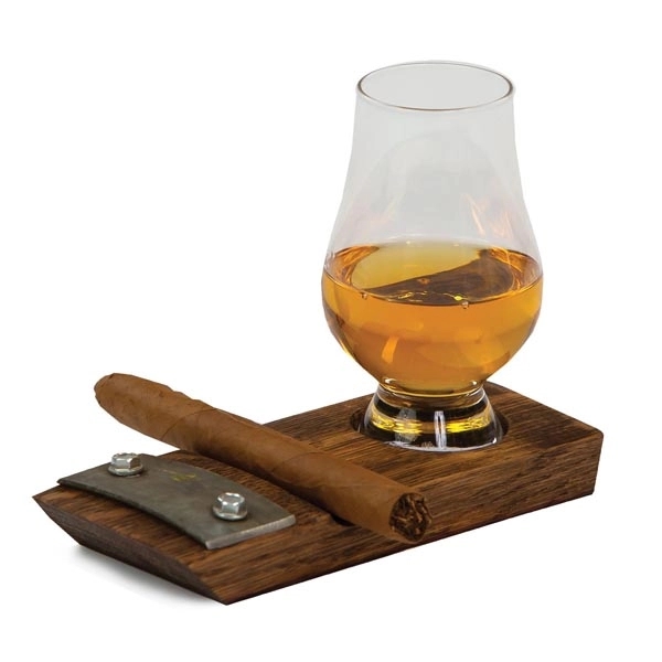 Glencairn Whiskey Glass Coaster with cigar rest. Made in USA... from ASI 88675 Picnic Plus