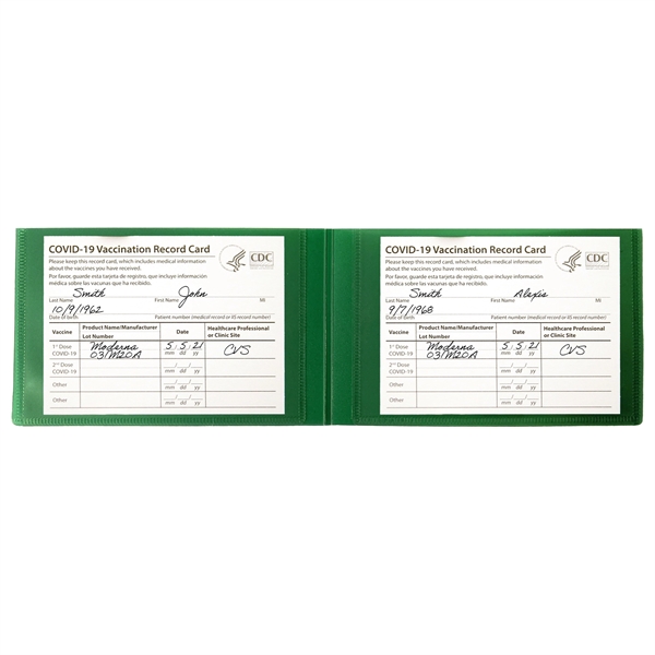 5.125" x 3.5" polypropylene vaccine card dual holder.... from ASI 52541 Epoly Corp