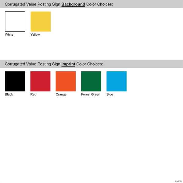 5" x 4" Corrugated posting sign with printing on one side... from ASI 80228 Quinn