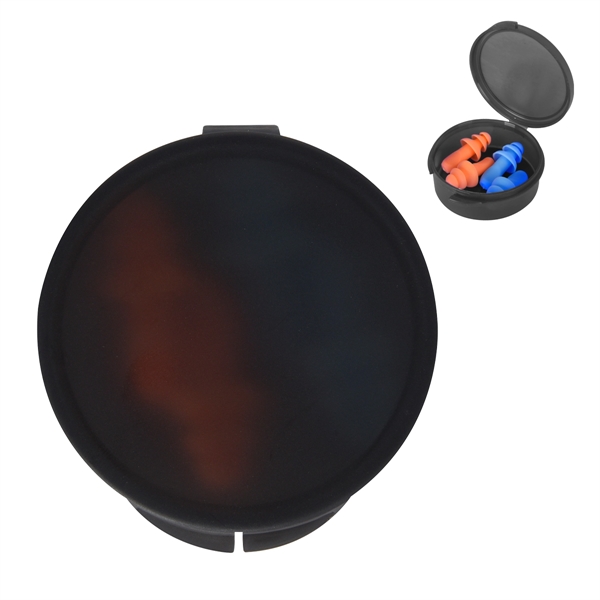 Ear plugs in a travel case for silencing the noise around... from ASI 61125 Hit Promotional Products / Hit®
