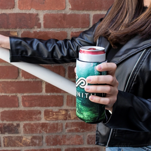 A 16 oz premium neoprene can cooler with a bold full-color... from ASI 61966 HPG / Best Promotions USA