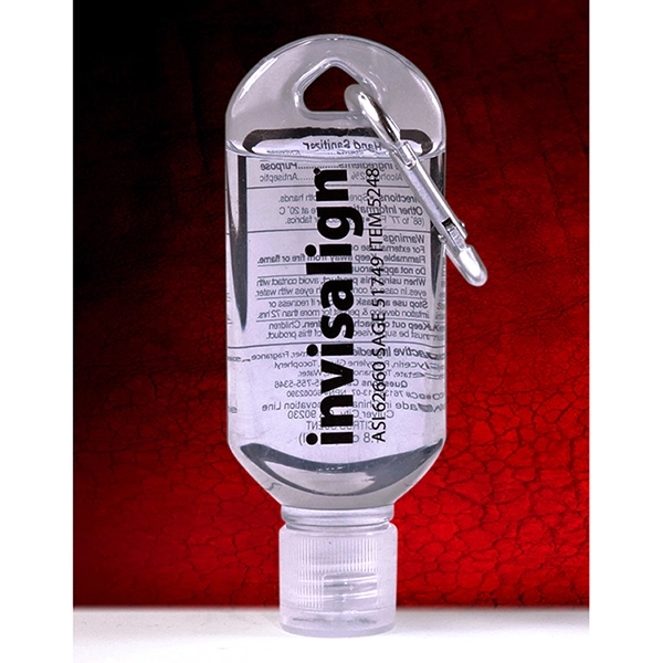 Bottle of 1.8 oz. citrus scented antibacterial sanitizer gel with carabiner... from ASI 62660 Innovation Line