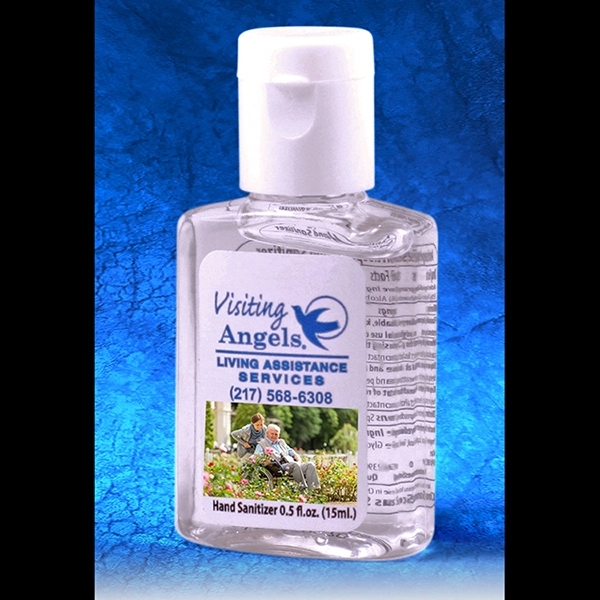 Bottle filled with 0.5 oz. of citrus scented antibacterial hand sanitizer... from ASI 62660 Innovation Line