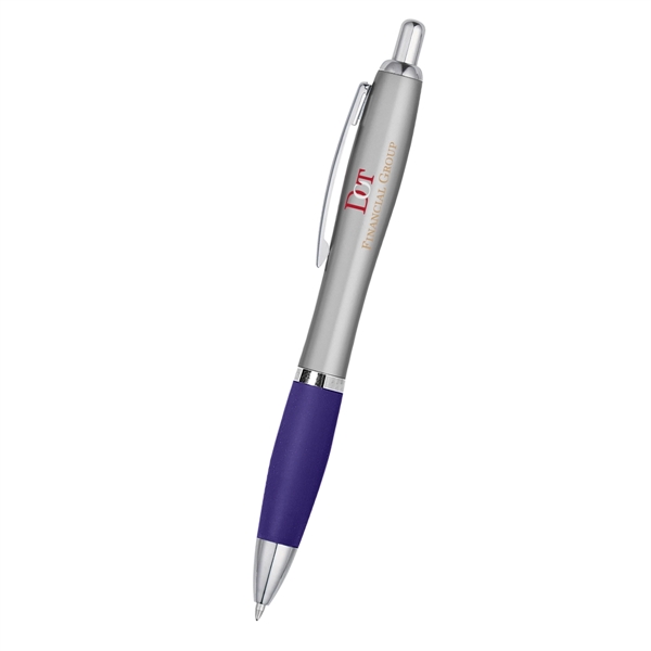 Ballpoint pen with plunger action and rubberized grip.... from ASI 61125 Hit Promotional Products / Hit®