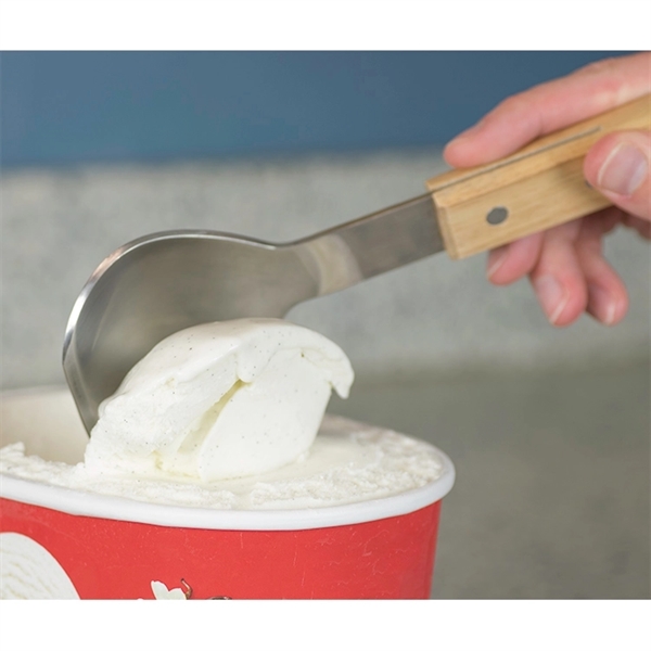 9 1/8" metal ice cream scoop with a wood handle and... from ASI 38120 Ball Pro / Diversified Quality Kitchenware