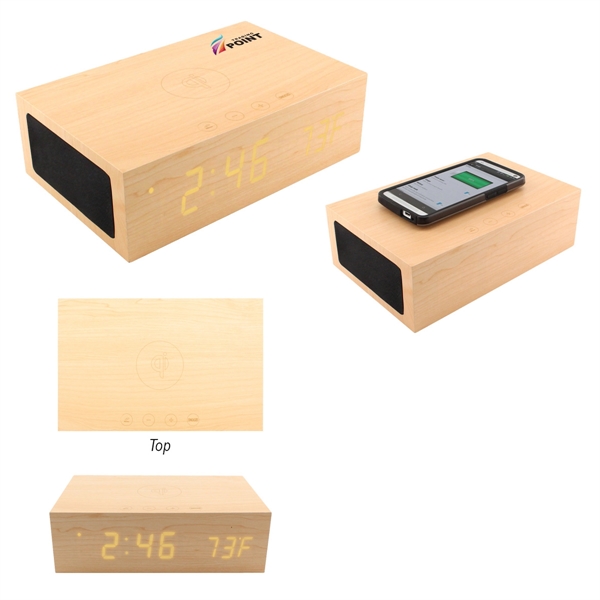 Wireless charging station that's also an alarm clock, wireless speaker and... from ASI 61125 Hit Promotional Products / Hit®