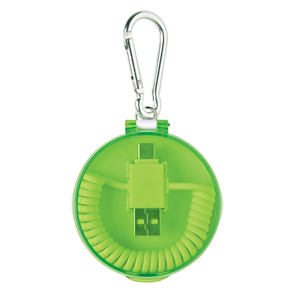 Plastic travel case with carabiner and 4-in-1 charging cables. Compatible w/... from ASI 61125 Hit Promotional Products / Hit®