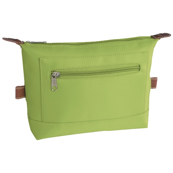 Microfiber cosmetic bag with zippered compartments.... from ASI 61125 Hit Promotional Products / Hit®