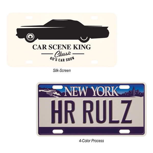 Custom polyester plastic car license plate 0.75 measuring 12" x 6"... from ASI 61125 Hit Promotional Products / Hit®