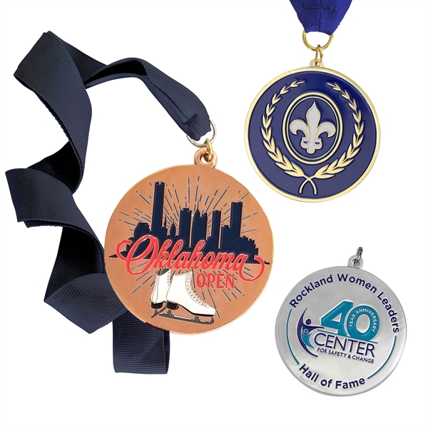 Die struck brass medals with 2D imprint in up to four... from ASI 52263 EMT / EMT