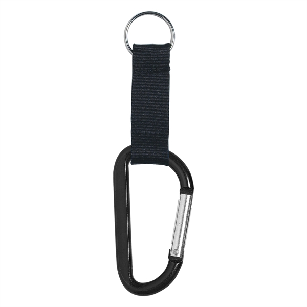 8mm Carabiner With 2 1/2" Strap And Split Ring... from ASI 61125 Hit Promotional Products / Hit®