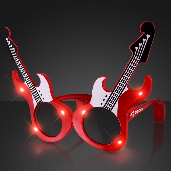 Blank or Imprinted. Light-up flashing guitar shaped sunglasses.... from ASI 34194 ALightPromos / Alight Promotional Products