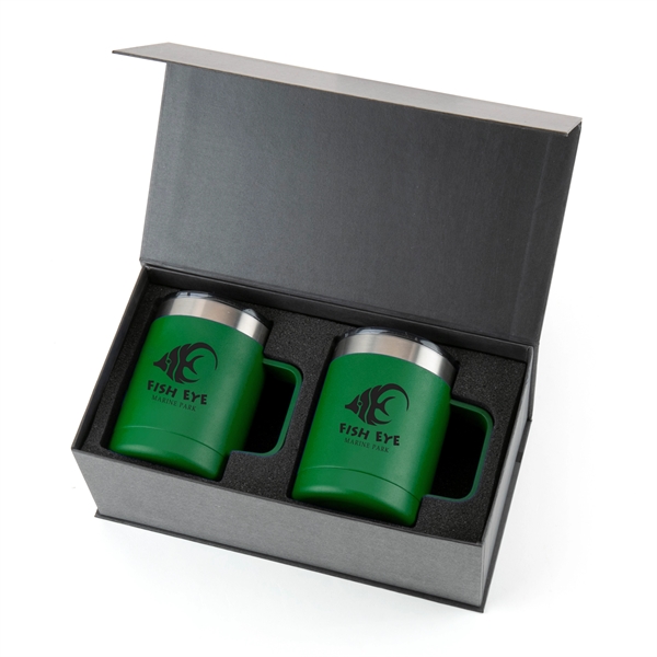 Mug set with two 15-ounce double-wall vacuum insulated stainless steel mugs... from ASI 88060 Snugz/USA Inc / Sweda®