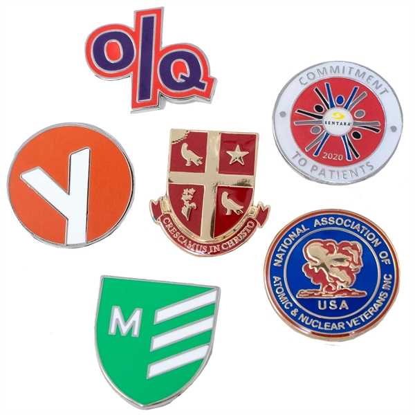 Custom shape epola lapel pins... from ASI 61966 HPG / BCG Creations HPG Gold