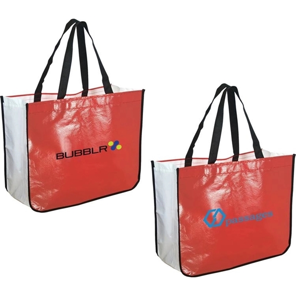 16.25" x 14.5" x 6.75" 75GSM laminated non-woven polypropylene shopping tote... from ASI 37218 Athena Promo (tm)