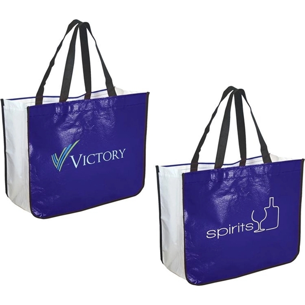 16.25" x 14.5" x 6.75" 75GSM laminated non-woven polypropylene shopping tote... from ASI 37218 Athena Promo (tm)