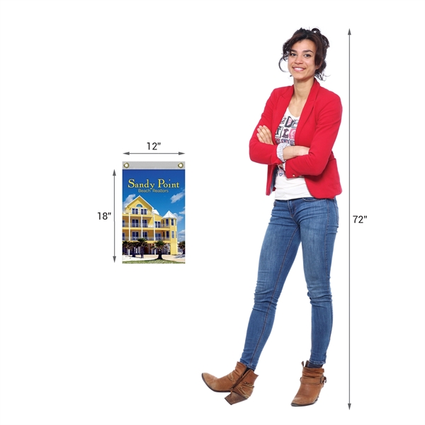 12" x 18" Standard Single Reverse Knitted Polyester Vertical Banners... from ASI 80228 Quinn