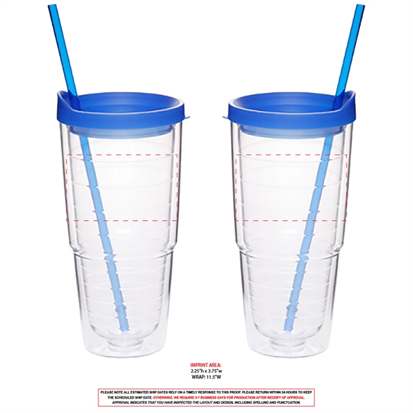 24 oz. Clear Orbit Acrylic Tumbler with Colored Lid and Straw... from ASI 80060 VisionUSA
