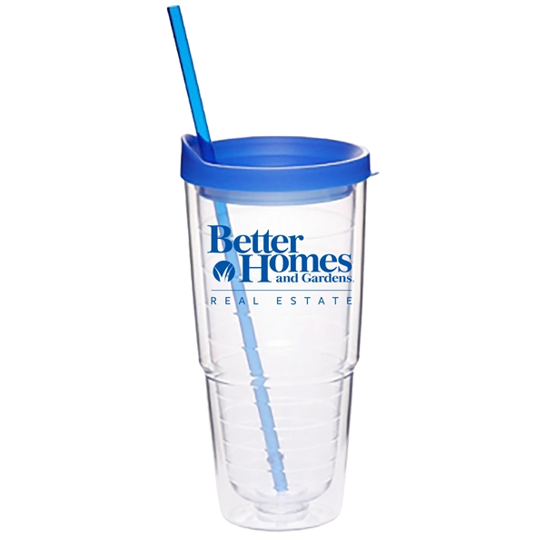 24 oz. Clear Orbit Acrylic Tumbler with Colored Lid and Straw... from ASI 80060 VisionUSA
