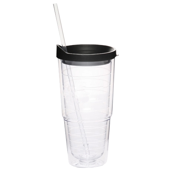 24 oz. Clear Orbit Acrylic Tumbler with Colored Lid and Straw... from ASI 80060 VisionUSA