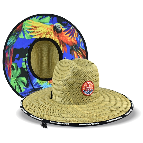 Custom Lifeguard Straw Hat with full color Patch and Custom graphic... from ASI 72657 Active Life Promo / Apres Ski Active Life Promo