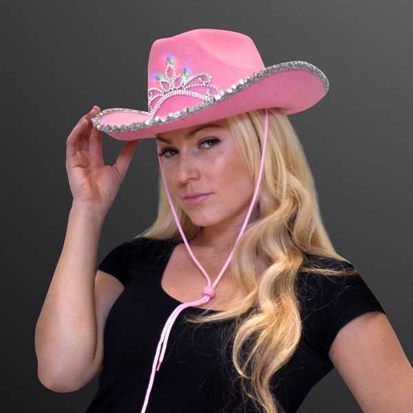 Stock light up country western pink cowgirl hat. Blank.... from ASI 34194 ALightPromos / Alight Promotional Products