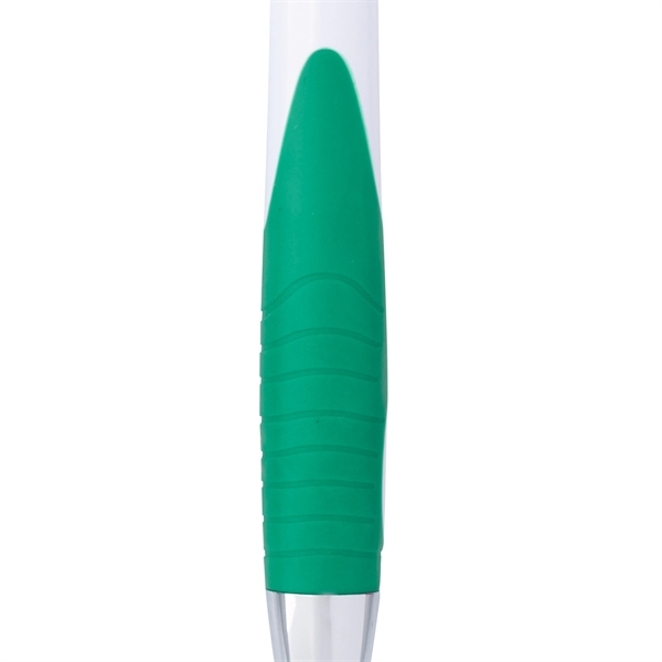 Sleek write Haven pen with low viscosity ink, a rubber grip... from ASI 61125 Hit Promotional Products