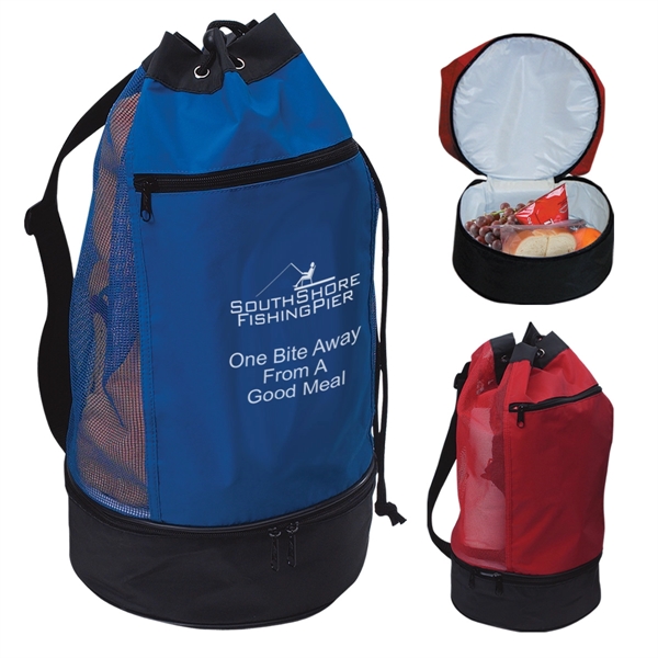 Beach bag with insulated lower compartment and outside front zippered pocket.... from ASI 61125 Hit Promotional Products / Hit®