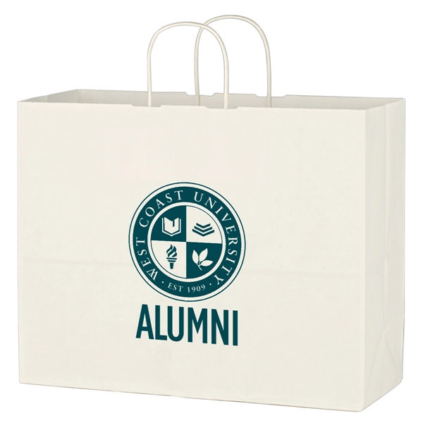 16" x 12 1/2" shopping bag made from white Kraft paper.... from ASI 61125 Hit Promotional Products / Hit®