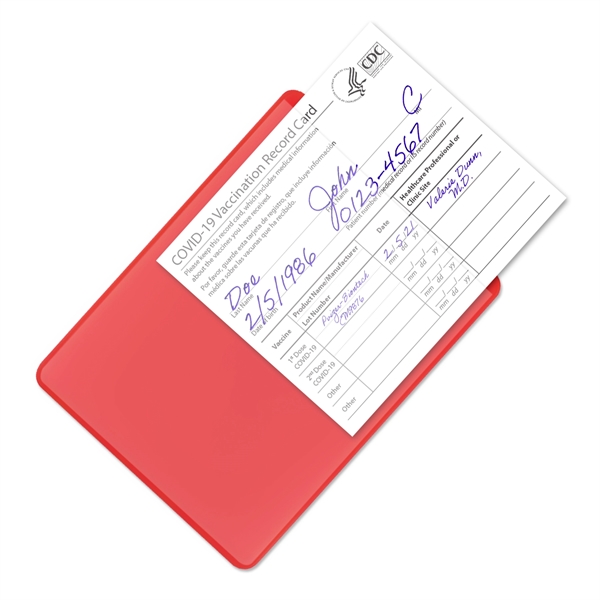 COVID vaccination card holder that's made of vinyl.... from ASI 54040 Fey Promo
